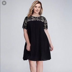 Lane Bryant crochet and gauze swing dress